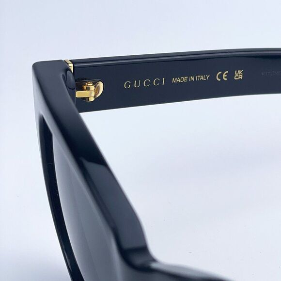 NEW Gucci GG1133S 001 Shiny Black Dark Gray Cat Eye Women Sunglasses main image 4